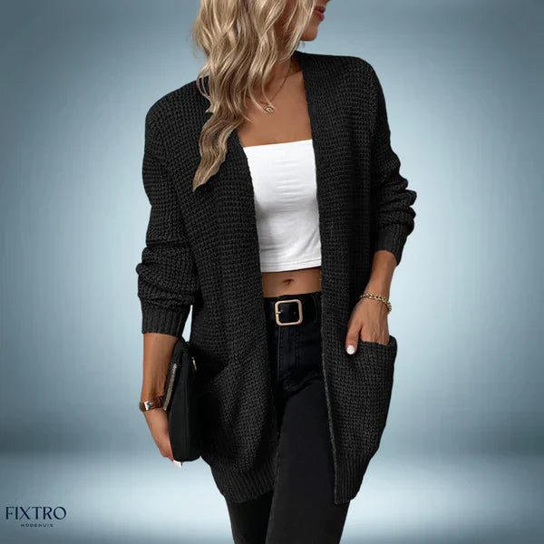 Cardigan décontracté mi-long confortable