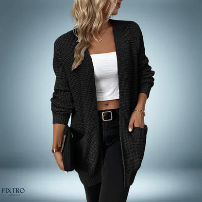 Cardigan décontracté mi-long confortable
