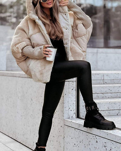 Warmes Winterjacke Kapuze - IdealeKleiden