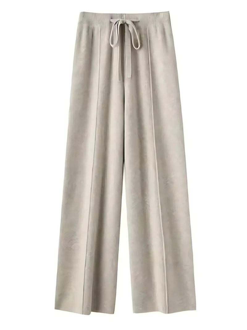 Pantalon tricoté jambe large Élégant Confortable