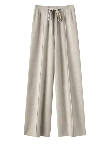 Pantalon tricoté jambe large Élégant Confortable