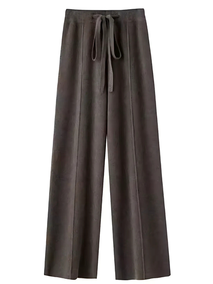 Pantalon tricoté jambe large Élégant Confortable