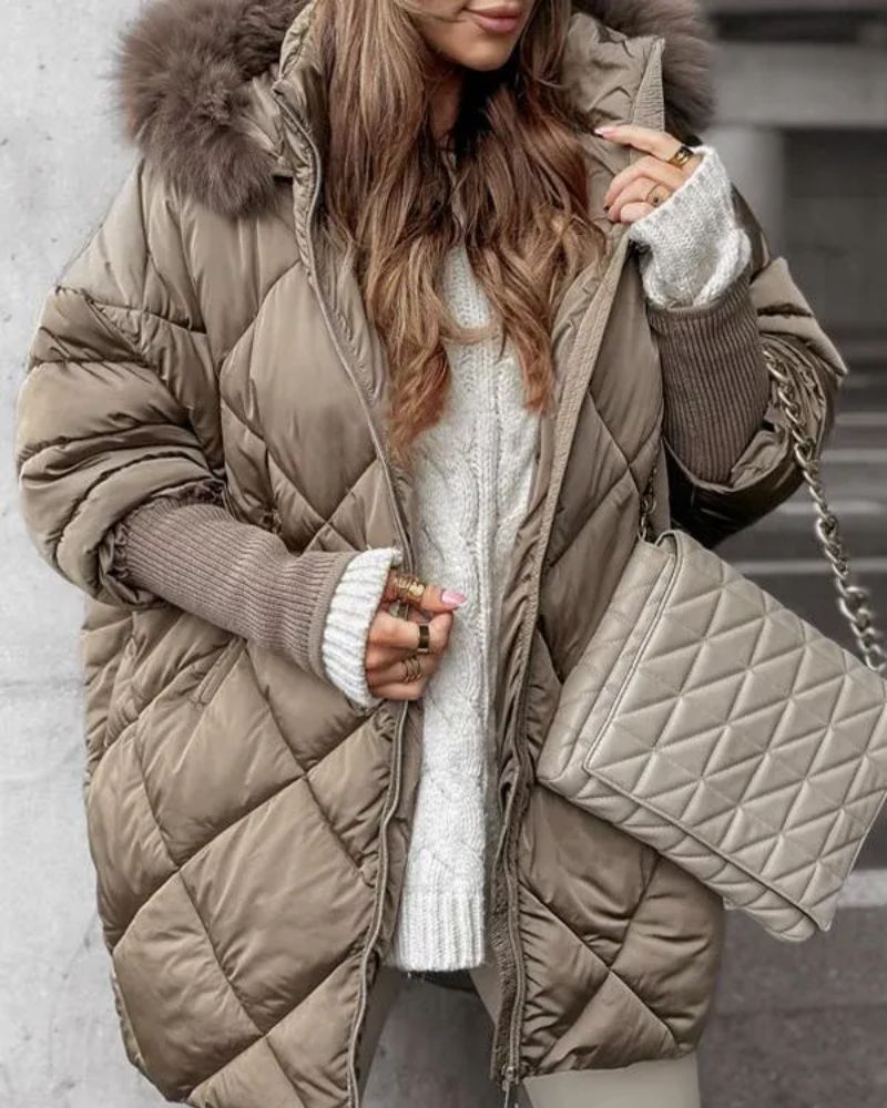 Veste d'hiver à capuche chaude et isolée