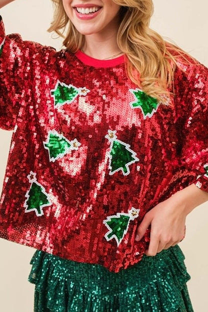 Pull de Noël à paillettes scintillantes