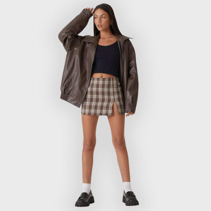 Blouson en cuir élégant pour femme