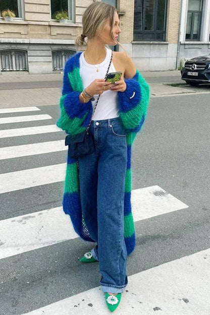 Pull en maille oversize à rayures