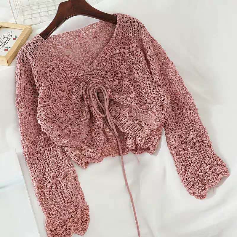 Cardigan Femme Léger Estival Motif Ajoure