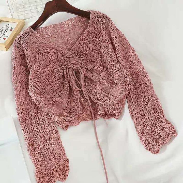 Cardigan Femme Léger Estival Motif Ajoure