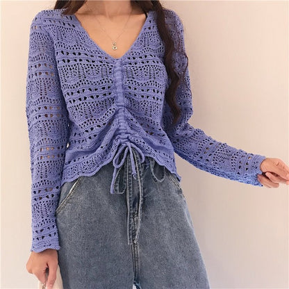 Cardigan Femme Léger Estival Motif Ajoure