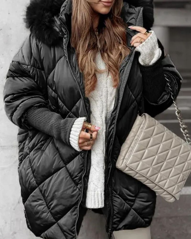 Veste d'hiver à capuche chaude et isolée