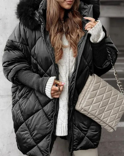 Veste d'hiver à capuche chaude et isolée