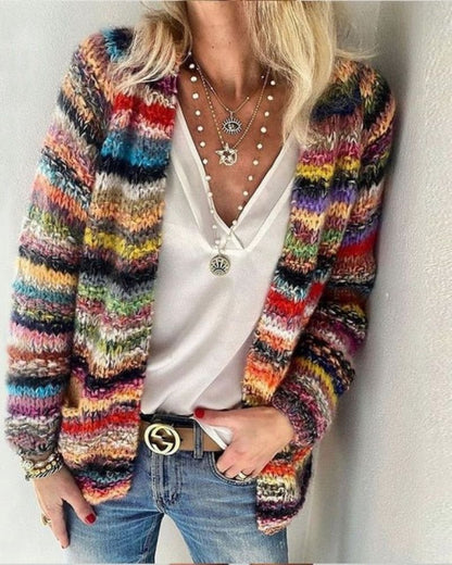 Modisches Cardigan Kleid Farbenfroh - IdealeKleiden