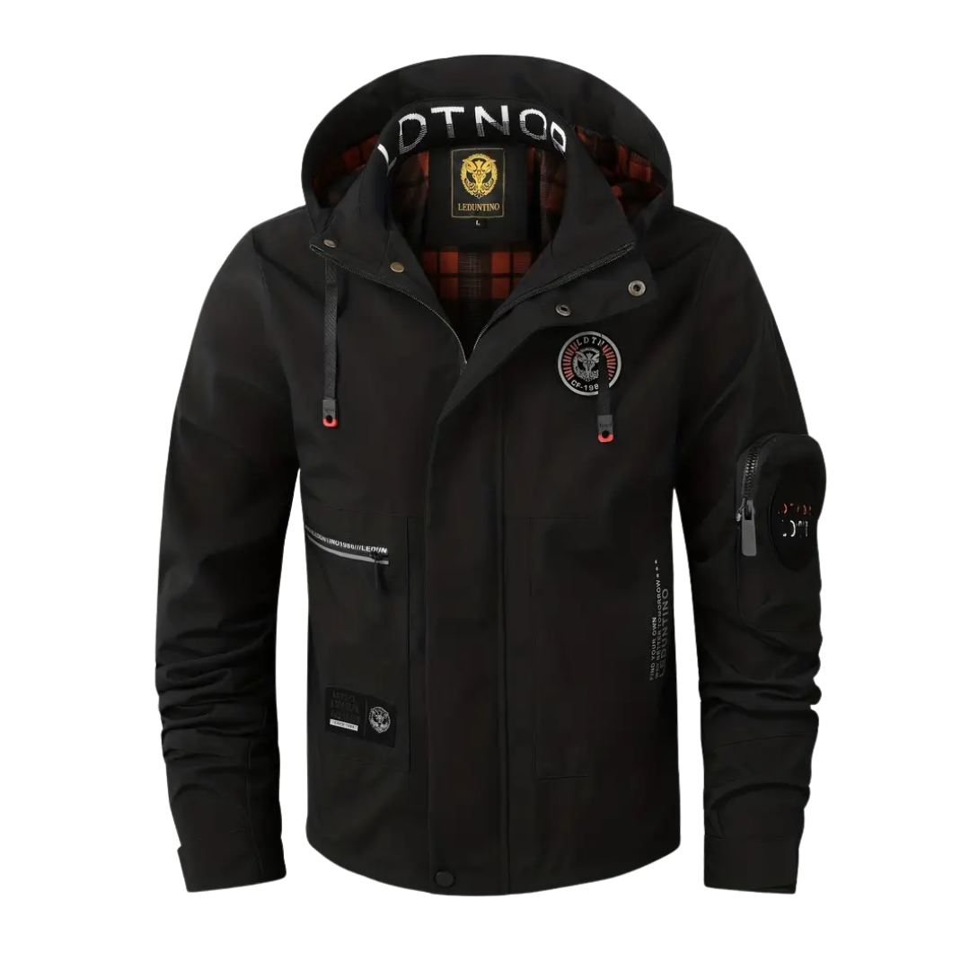Veste imperméable homme outdoor capuche à carreaux