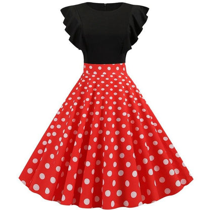 Robe d'été sans manches style rockabilly