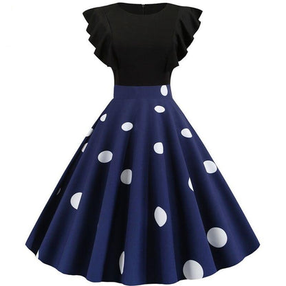 Robe d'été sans manches style rockabilly