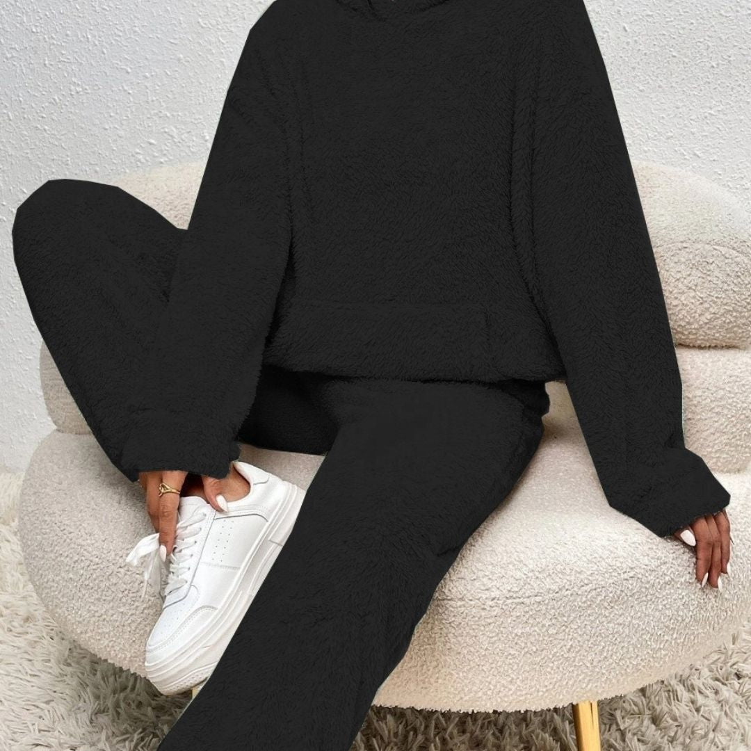 Ensemble de survêtement douillet à capuche pour femme (Collection Printemps)