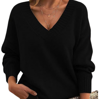 Pull col V élégant pour femmes