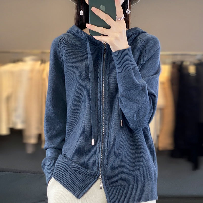 Sweat à capuche zippé pratique pour femme