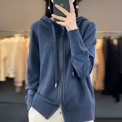 Sweat à capuche zippé pratique pour femme