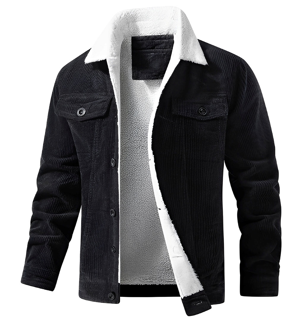 Veste en velours côtelé douillette pour hommes