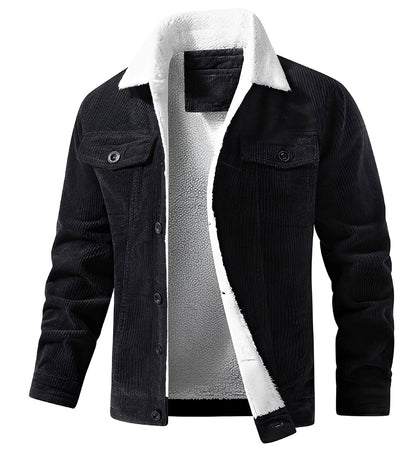 Veste en velours côtelé douillette pour hommes