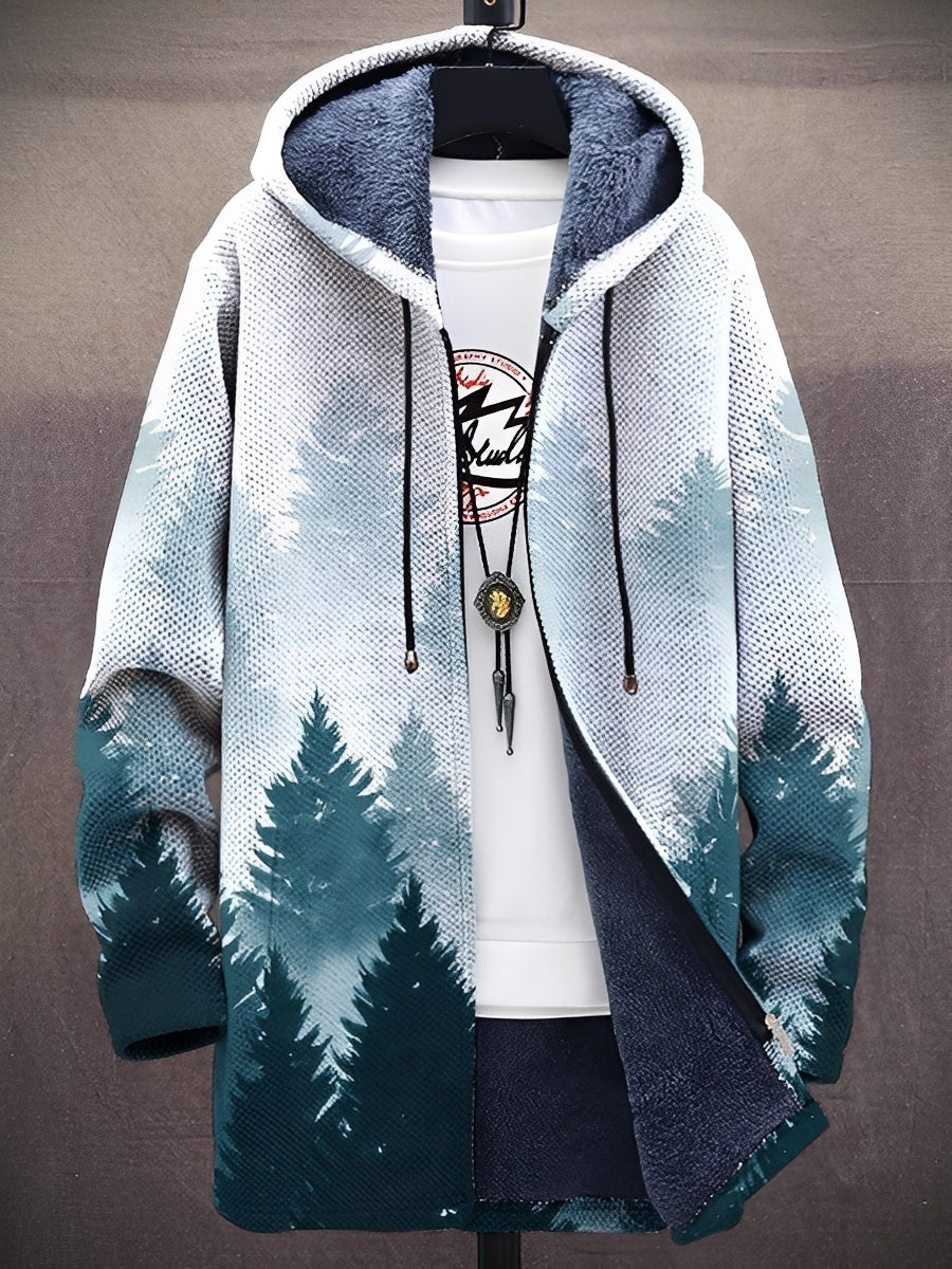 Veste élégante à capuche pour homme Imprimé moderne