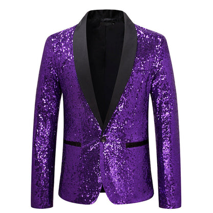 Blazer élégant à sequins pour homme, tenue de soirée
