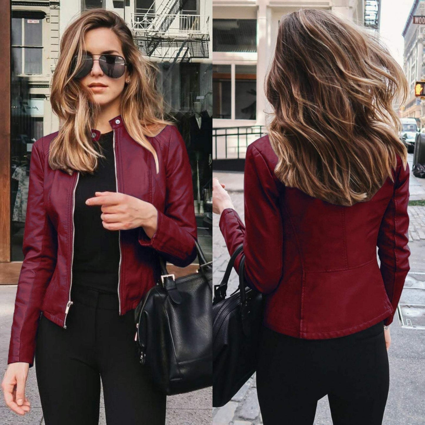 Robe de soirée élégante en cuir noir