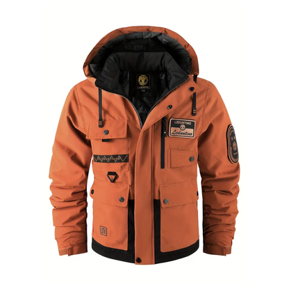 Veste d'extérieur chaude et isolée pour homme avec capuche amovible