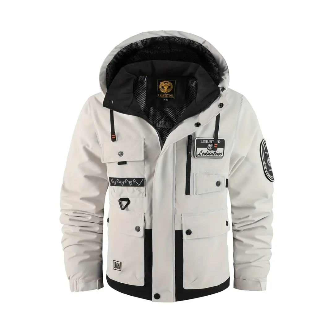 Veste d'extérieur chaude et isolée pour homme avec capuche amovible