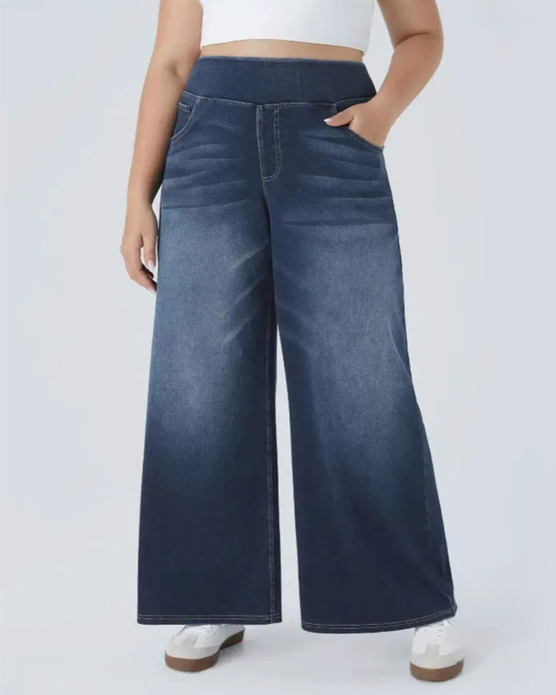 Jean taille haute Confortable Coupe décontractée