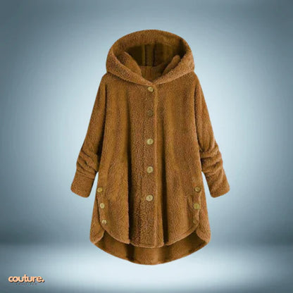 Kuschelige Teddyjacke Mit Knöpfen Und Kapuze - IdealeKleiden
