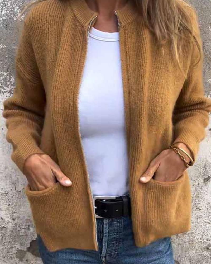 Élégante veste pour femme avec fermeture éclair classique