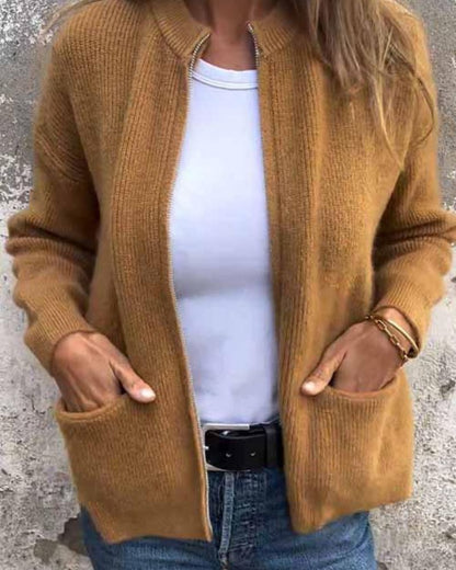 Élégante veste pour femme avec fermeture éclair classique