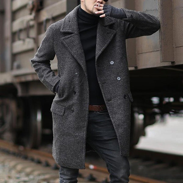 Manteau de laine pour homme, élégant, style moderne