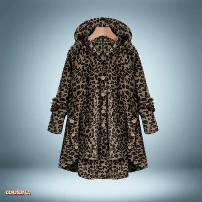 Veste teddy douillette à boutons et capuche