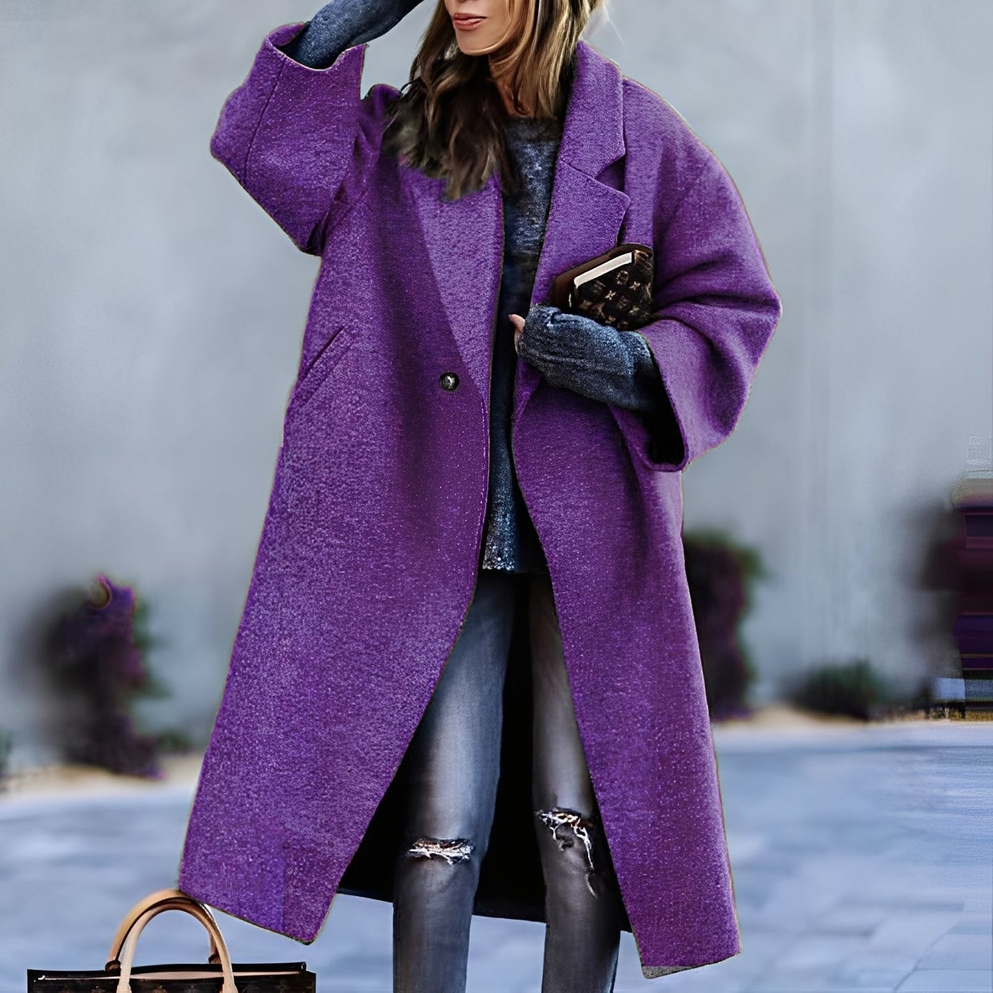 Manteau féminin élégant, classique et ample