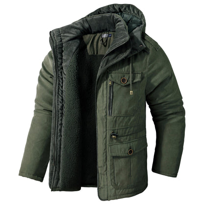 Parka d'hiver à capuche chaud pour homme
