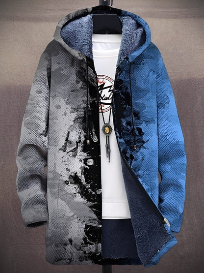 Veste élégante à capuche pour homme Imprimé moderne