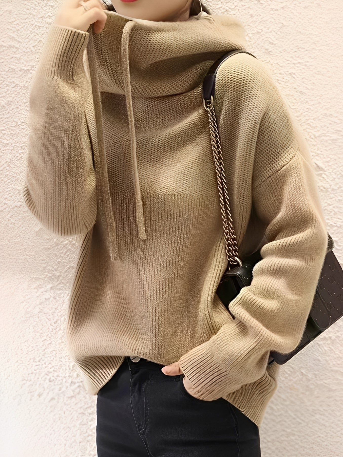 Damen Woll-Hoodie Weich und Warm - IdealeKleiden