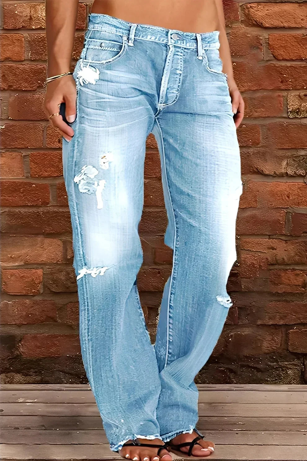 Jean classique taille basse pour femme