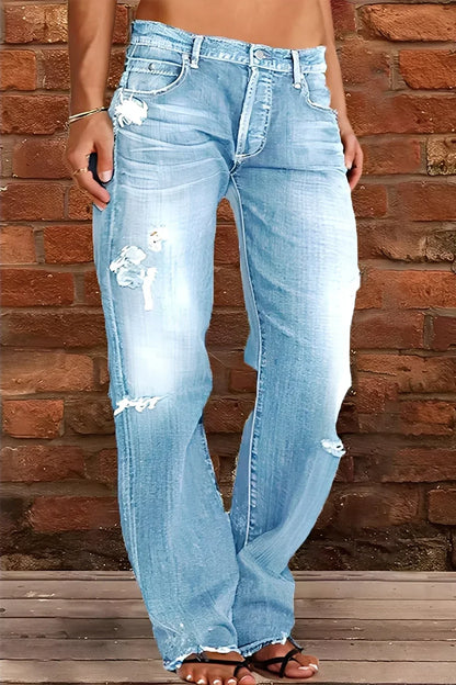Jean classique taille basse pour femme