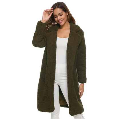 Manteau d'hiver doux aspect duveteux