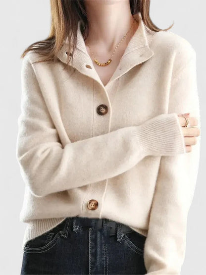 Gilet en maille pour femme, moderne, à boutons