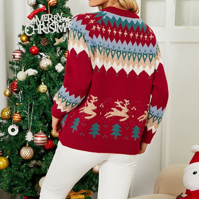 Bequemer Strickpullover Rundhals Damen - IdealeKleiden