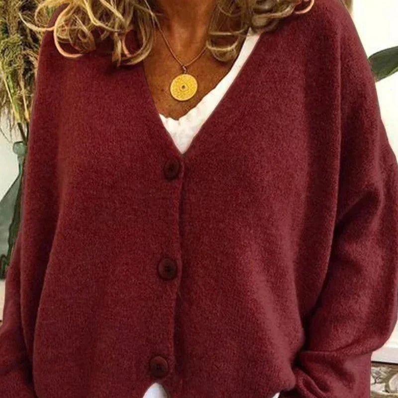 Cardigan Femme Col V Moderne Boutons