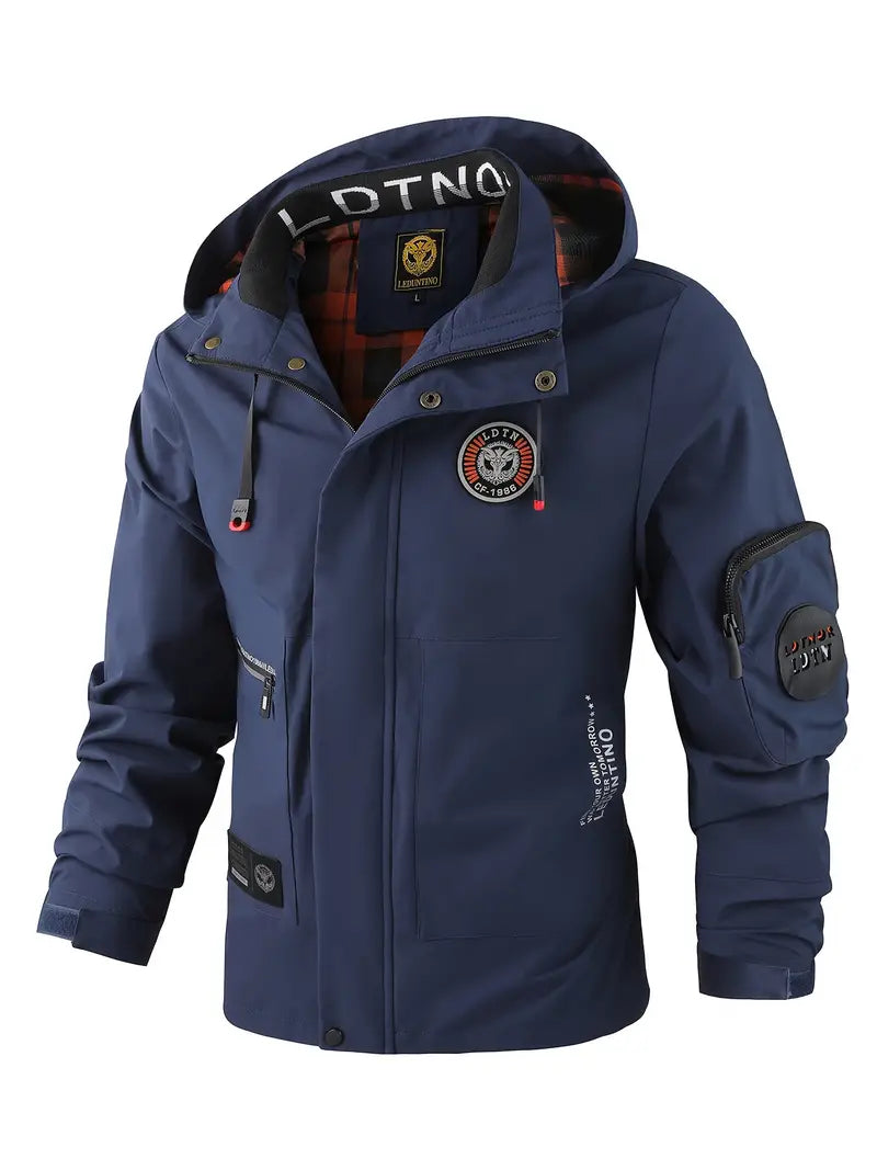 Veste de plein air pour homme Imperméable Coupe-vent Capuche
