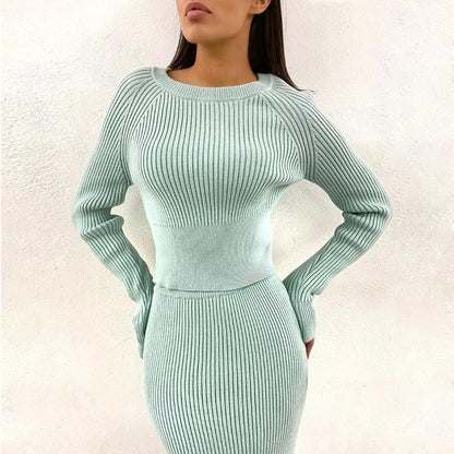 Vêtements élégants pour femmes | Ensemble en tricot sculptant