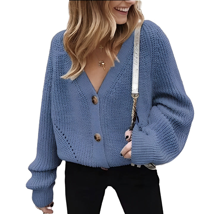 Cardigan élégant avec manches bouffantes pour femme