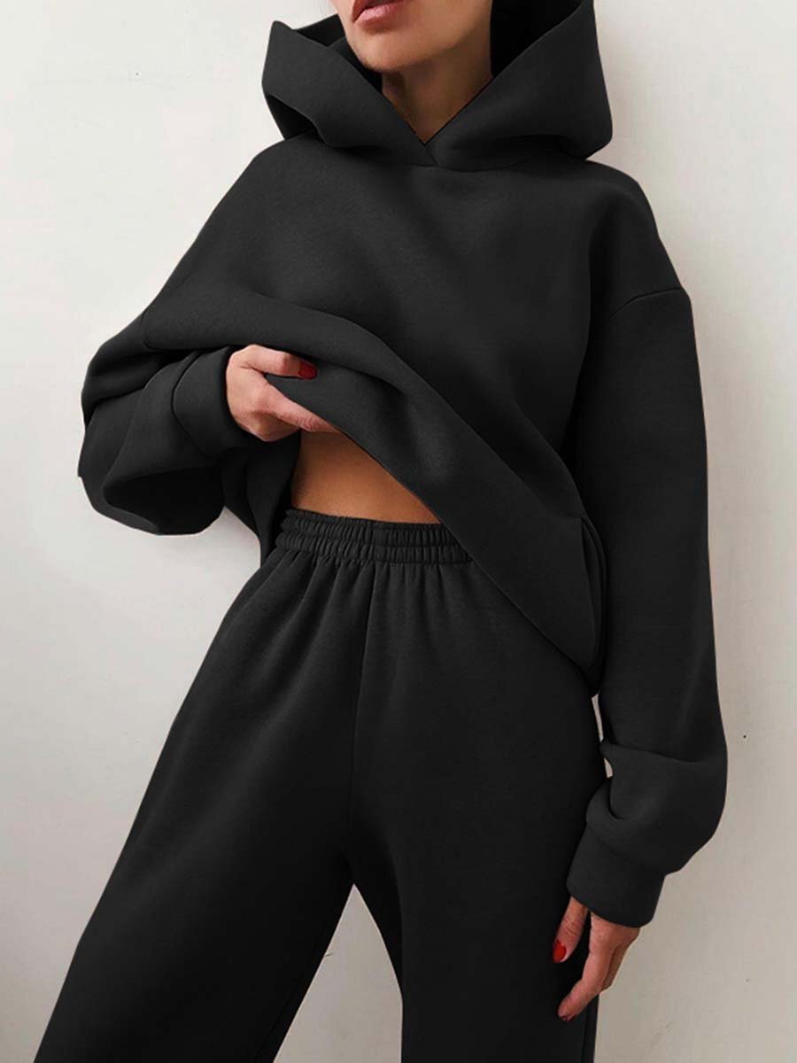Ensemble deux pièces mode Sweat à capuche Décontracté Chic